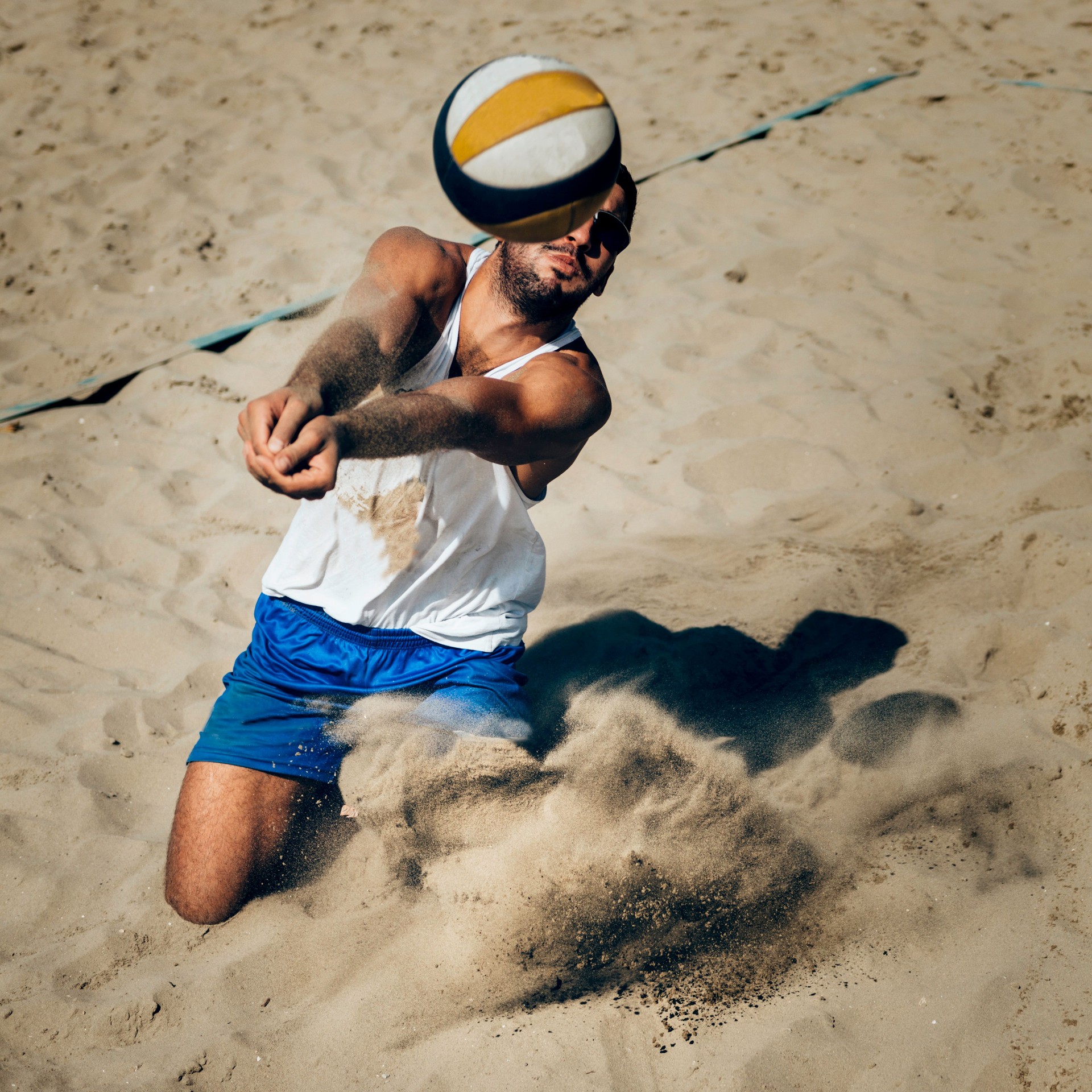 Beach volleyball dig Beach volleyball dig